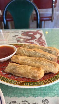 Veggie egg rolls... dipped in batter?? Idk...weren't good.