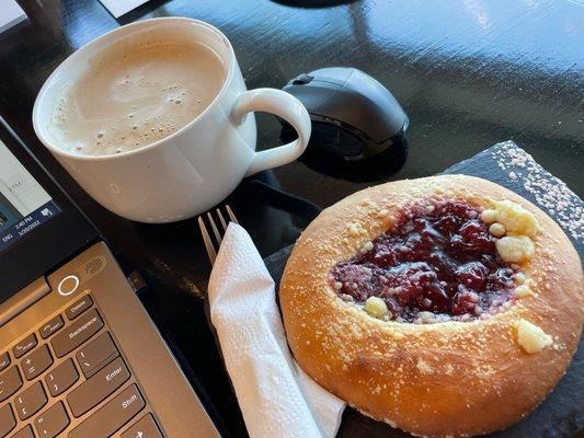 Latte & Cherry Danish