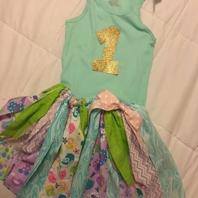 Custom Made LaLa Tutu Birthday Girl Outfit with matching hair bow and necklace