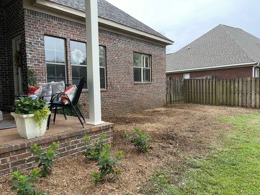 After clearing out the other side of the porch.