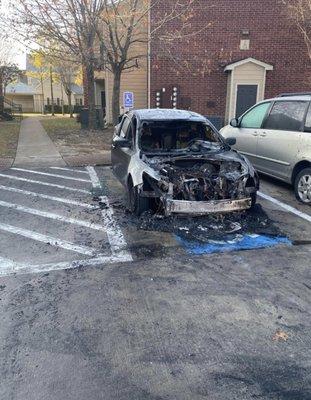 Car that was set on fire