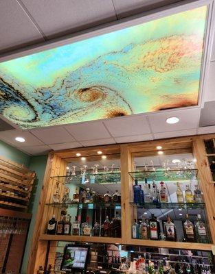 Awesome Artwork on Ceiling in Bar Area