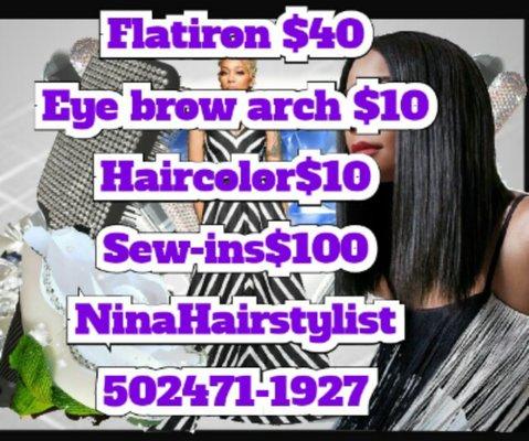 Call for information more styles more services Appointmemts Only