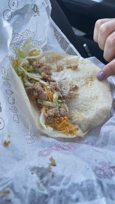 Sad Grilled Chicken Taco; more like soggy chicken taco