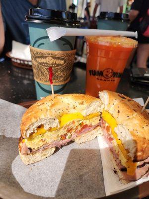 Ranchero bagel and coffee