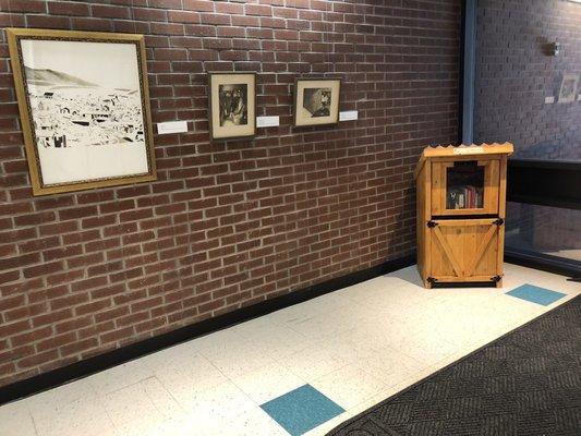 Thursday, May 2, 2019: historic display and Little Free Library - first floor.