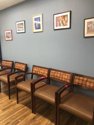 Waiting area at renovated office on Schuster