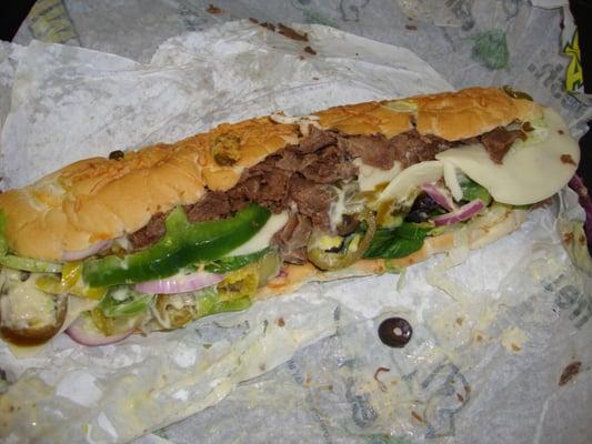 Hubs Order Upclose of Subway Cheese Steak Sandwich March 30th 2012