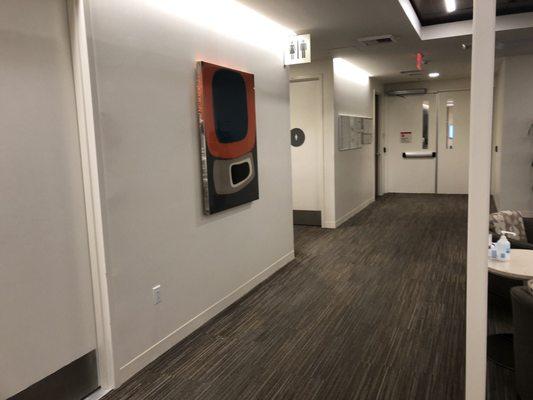 Monday, April 29, 2019: Pavilion A second floor hallway by patient waiting area.