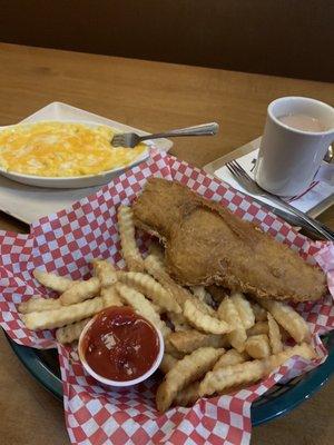 Fish and chips and Mac and cheese