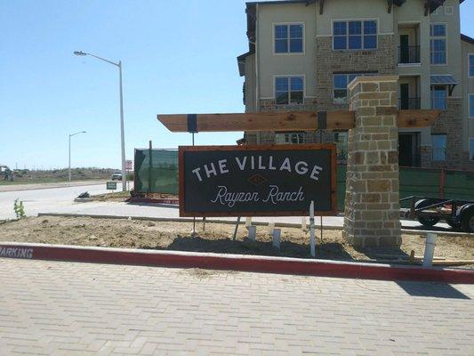 Giant Sign worked with KWA Construction to Make the sign portion of this monument sign at The Village Rayzor Ranch in Denton.