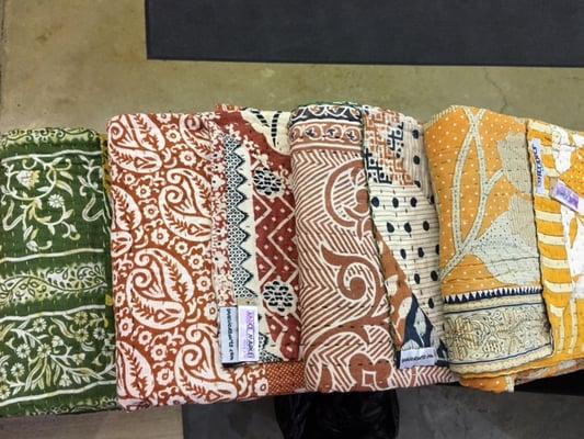 Quilts made from recycled saris