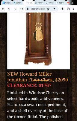 Clearance Sale on all new Howard Miller clocks!