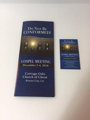 Brochures and cards for church advertising