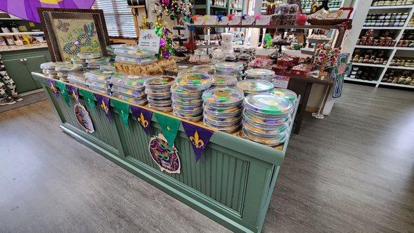 King Cakes stacked up