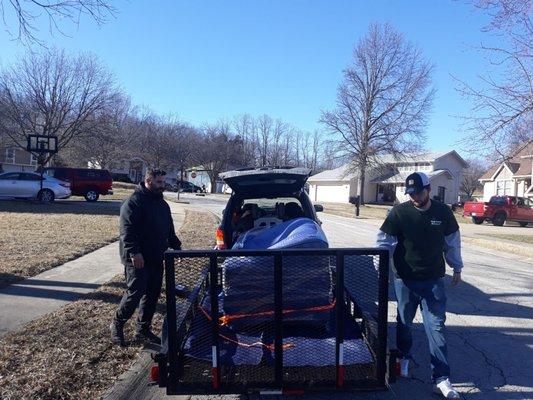 Tyler and Mike loading at couch.