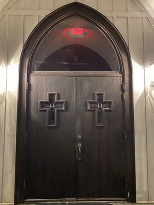 Beautiful doors to enter chapel