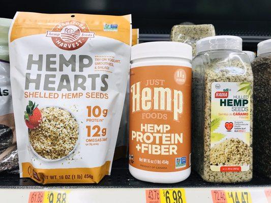 Hemp sold here on aisle 14 on the top shelf