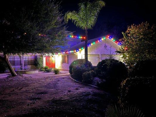 Two story home with lights!