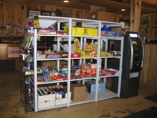 The Bait Shop also has snacks, ice cream, frozen sandwiches, and drinks.  There is an ATM, too!