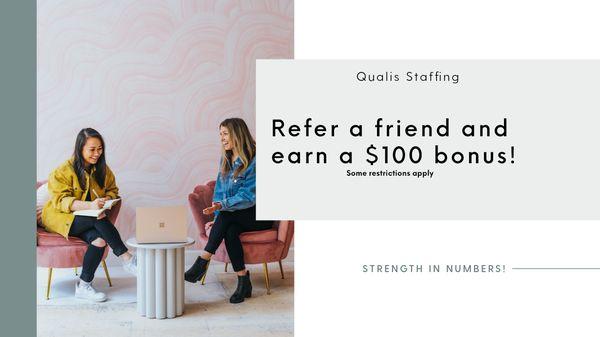 We are now offering a referral bonus!