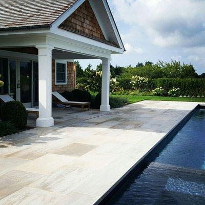 Limestone Pool terrace. 
Bridgehampton NY 
www.castrostoneworks.net