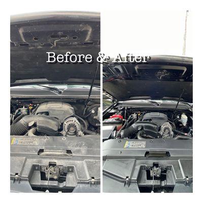 Engine bay cleaning.