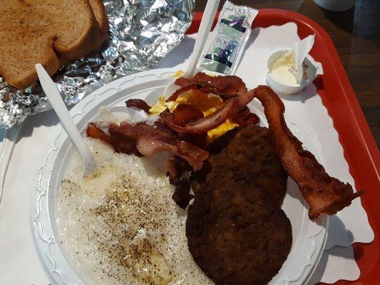 Breakfast Platter add Bacon w/Wheat Toast