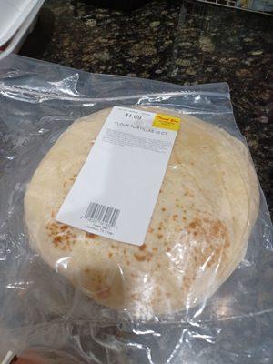 10 flour tortillas for $1.69.