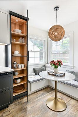 Custom cabinet storage & bench