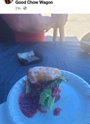 Bourbon Raspberry Donut Burger