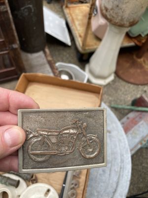 She had belt buckles that came in. We bought this one! We own motorcycles