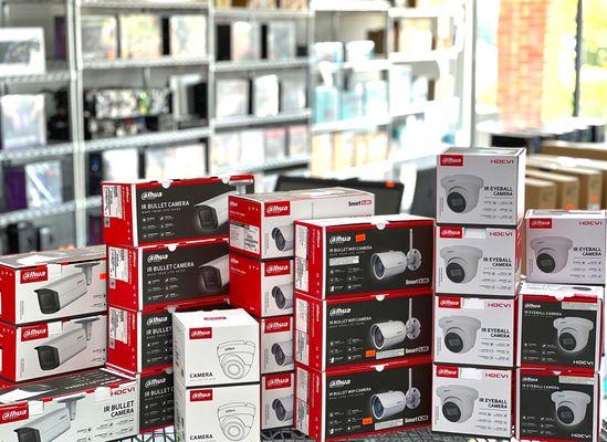 We always carry security cameras and parts in stock for a rapid deployment.