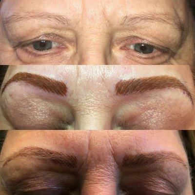 Permanent Brows... Before Directly After 8 Weeks After