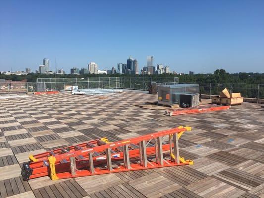 Ipe Hardwood Deck tiles by Ironwood installed at Ponce City Market