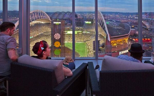 Rooftop Deck View at The Wave at Stadium Place, Seattle, WA