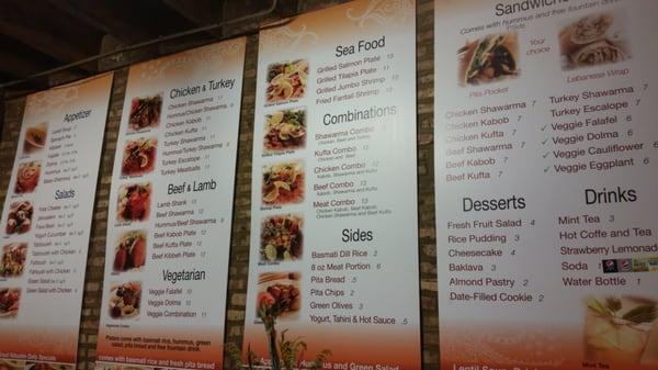 The food was carry out, but here's their menu.