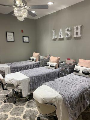 Our cozy lash room