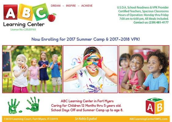 ABC Learning Center is Now Enrolling