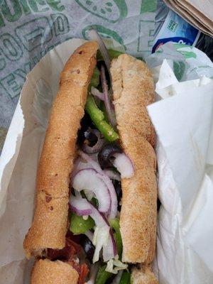 A sub with very little meat