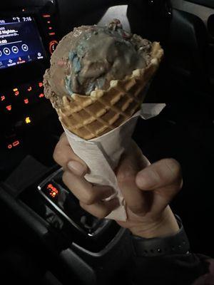 Chocolate birthday ice cream