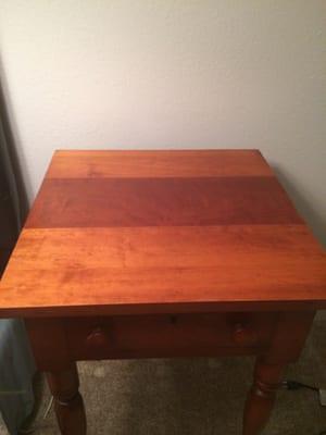 Cherry end table with top refinished.