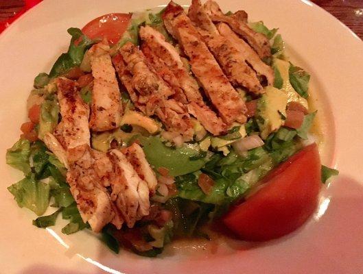 Chicken on a salad