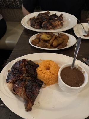 1/2 Chicken with Yellow Rice and Red Beans