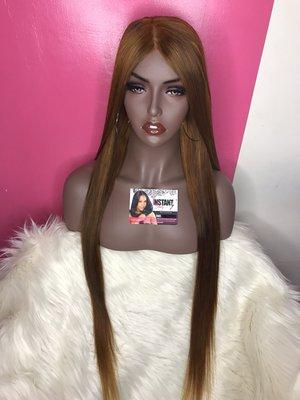 Lace closure custom wig reconstructed.