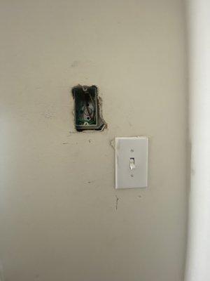 Accessible light switch for handicapped individuals.