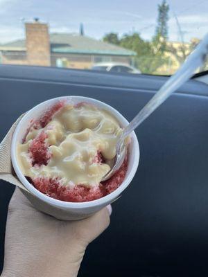 Strawberry with condensed milk