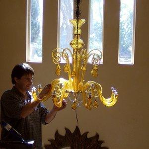 Italian Glass Chandelier, a job for patient electrician.