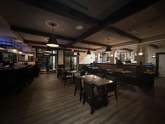 Moody interior dining room. Music played at the perfect level where you can hear your fellow diners.