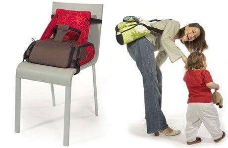 Booster seat/diaper bag with three-point harness